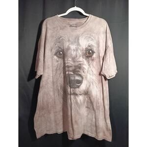The Mountain Men’s 3XL Dog Terrier T‑Shirt Brown Tie Dye 2012 Vince Hie Art